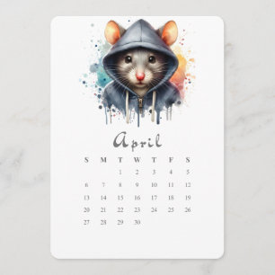 April Stand-alone Kalender Muis Splash Art Menu