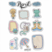 April stickerblad – Regenachtige dagen Sticker (Voorkant)