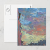 April Sunset, Sky City Landscape Pastel Painting Briefkaart (Voorkant / Achterkant)