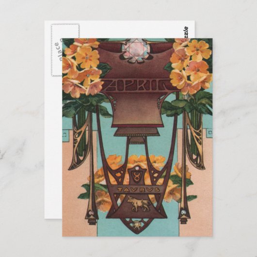 April - Taurus Briefkaart (Voorkant / Achterkant)