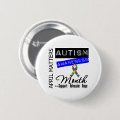 April telt - Autisme Bewustmaands Ronde Button 5,7 Cm (Voorkant /achterkant)