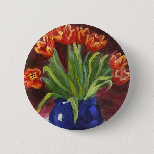 "April Tulips" Ronde Button 5,7 Cm (Voorkant)