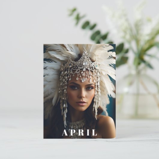*~ APRIL VERJAARDAG DIAMANT Boho Vrouwen AP53 Briefkaart (Staand voorkant)