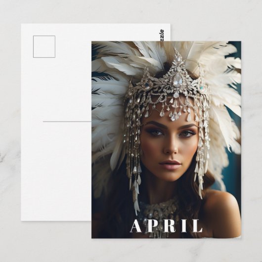 *~ APRIL VERJAARDAG DIAMANT Boho Vrouwen AP53 Briefkaart (Voorkant / Achterkant)