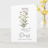 April Verjaardag Geboorte Maand Bloem Daisy Kaart (Gele Bloem)