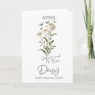 April Verjaardag Geboortemaand Bloem Madeliefje Kaart