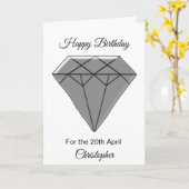 April Verjaardag Kaart - Diamond (Gele Bloem)