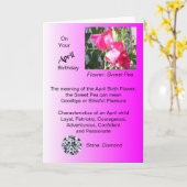 April Verjaardag Kaart - Sweet Pea en Diamond (Gele Bloem)