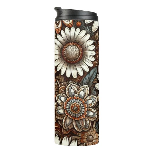 April Verjaardag Maand Bloem Daisy 16 oz Thermosbeker (Geroteerd rechts)