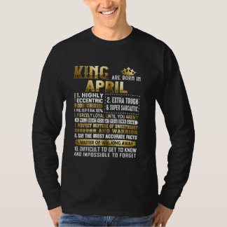 April Verjaardag Shirt Kings worden geboren in Apr
