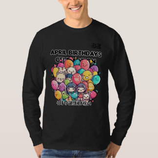 April Verjaardagen Viering T-shirt