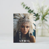*~ APRIL VERJAARDAGSDIAMANT Boho Vrouwen AP53 Briefkaart (Staand voorkant)