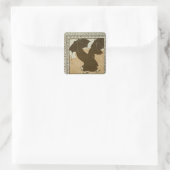 april vierkante sticker (Tas)