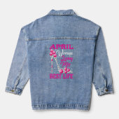 April Vrouw Mijn beste leven Schimmels Roze D Denim Jacket (Achterkant)