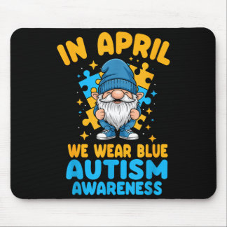 April wear blue autism acceptance gnome puzzle  muismat