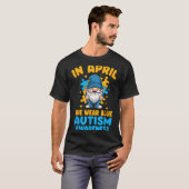 April wear blue autism acceptance gnome puzzle t-shirt (Voorkant volledig)