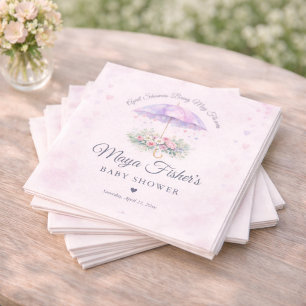 Aprilse regen brengt May bloemen lente baby shower Servet