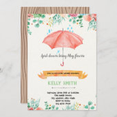 Aprilse regen brengt May bloemen uitnodiging (Voorkant / Achterkant)