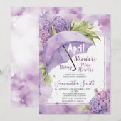 Aprilse Regens Brengen May Rozen Paarse Paraplu Kaart (Voorkant / Achterkant)