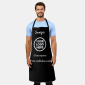 aprin Custom Logo | Zwarte Apron Schort (Gedragen)