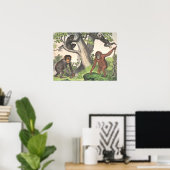 Aprint van antieke apen poster (Thuiskantoor)