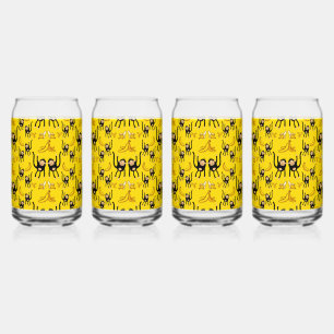Aprint van een Aapje en Banaan Blikvorm Glas