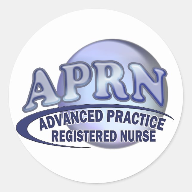 APRN LOGO Advanced Practice Registered NURSE Ronde Sticker (Voorkant)