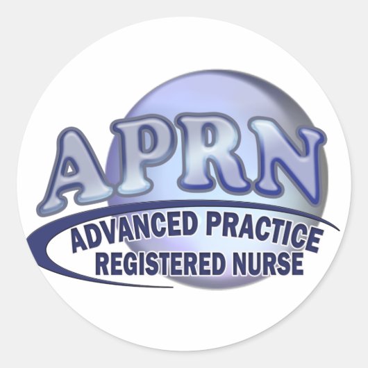 APRN LOGO Gevorderde Praktijk Geregistreerd Verple Ronde Sticker (Voorkant)