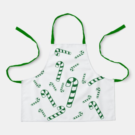 Apron (ao) - Green Candy Canes Schort (Voorkant)