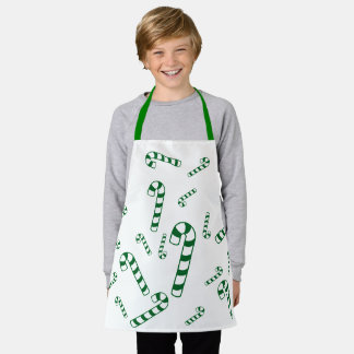 Apron (ao) - Green Candy Canes Schort
