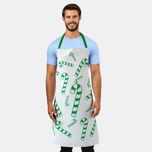 Apron (ao) - Groen gestreept snoepriet Schort (Gedragen)