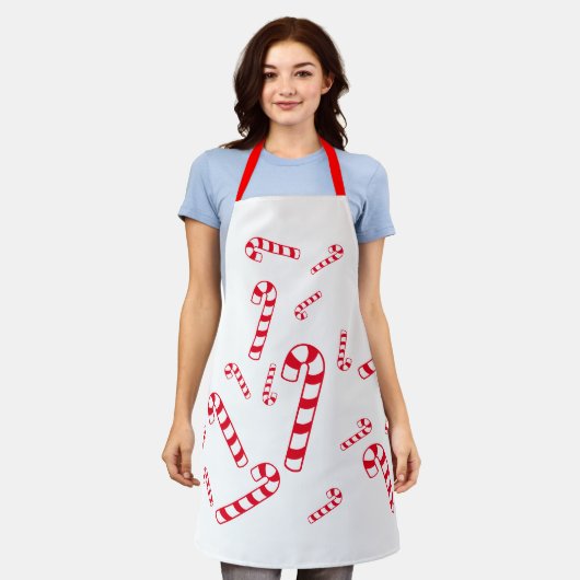 Apron (ao) - Red Candy Canes Schort (Gedragen)