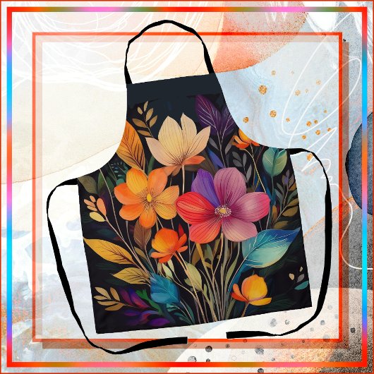 APRON - Beautiful & Colorful Floral Design Schort