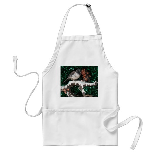 Apron Bird Winter Scene Standaard Schort (Voorkant)