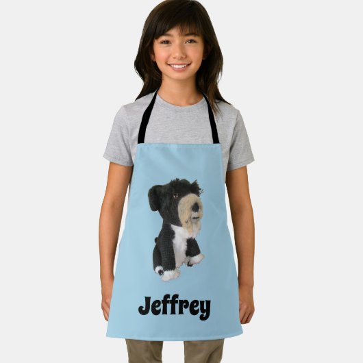 Apron - Black and White Speelgoed Dog Schort (Insitu)