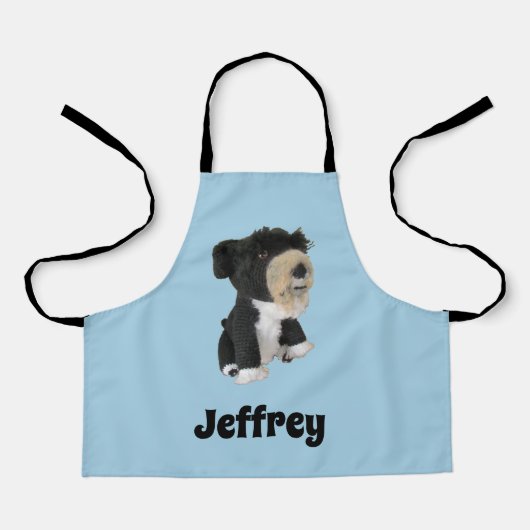 Apron - Black and White Speelgoed Dog Schort (Voorkant)