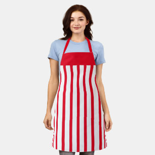 Apron Cafe Red en White Stripe Schort