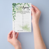 Apron Game Eucalyptus Bridal Shower Game Card Flyer (Hand)