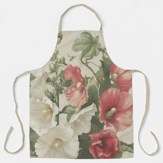 Apron - Garden Flowers Apron for Women - Hollyhock Schort (Voorkant)