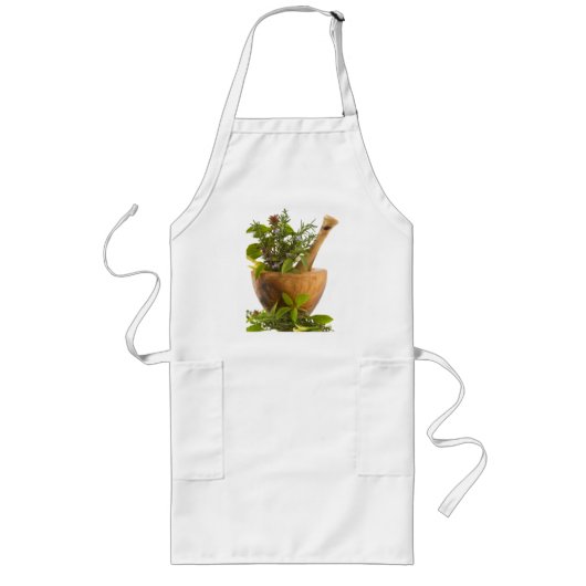 Apron-Herbs Lang Schort (Voorkant)