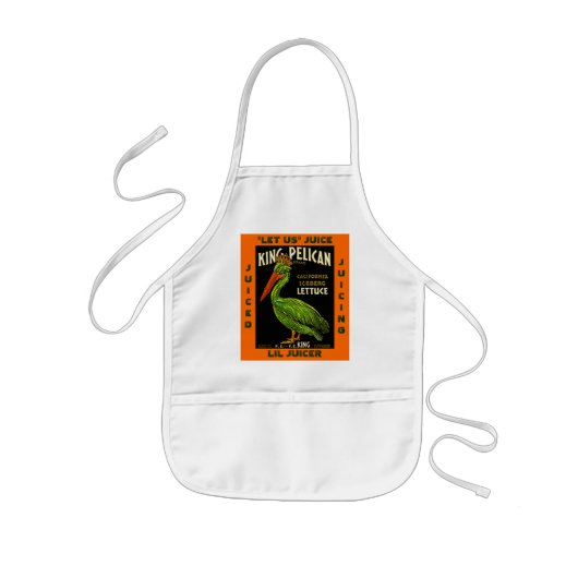 APRON JUICING  ETIKET PELICAN MADEOF LETTUCE KINDER SCHORT (Voorkant)