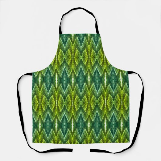 Apron - Kaleidoscoop Patroon in Groenen Schort (Voorkant)
