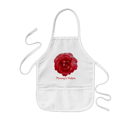 Apron - Kinderen - "Mammiehelper" - Rode Rood Kinder Schort (Voorkant)