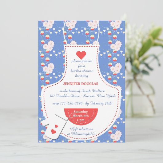 Apron Kitchen Bridal Shower Kaart (Staand voorkant)