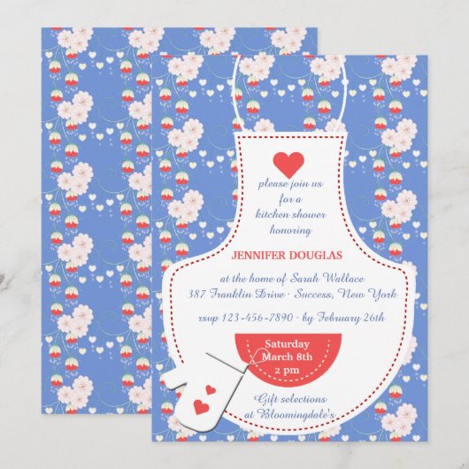 Apron Kitchen Bridal Shower Kaart (Voorkant / Achterkant)