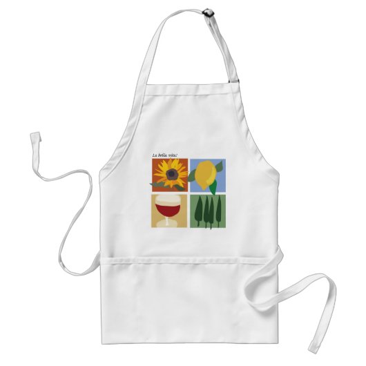 Apron: La Bella Vita. Standaard Schort (Voorkant)