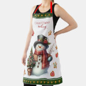 Apron Large Snowman and Christmas Cookies Geen Schort (Insitu)