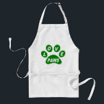 Apron Love Paws on Paws Green Standaard Schort<br><div class="desc">Apron Love Paws on Paws Green</div>