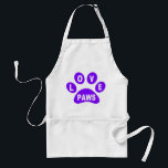 Apron Love Paws on Paws Paars Standaard Schort<br><div class="desc">Apron Love Paws on Paws Paars</div>