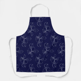 Apron Medium (66 x 76,2cm) - Blue And White Lemons Schort